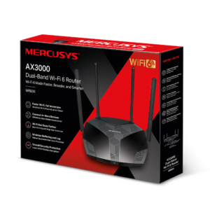 MERCUSYS MR80X WIFI6 AX3000 DUAL BAND GIGABIT DUAL CORE